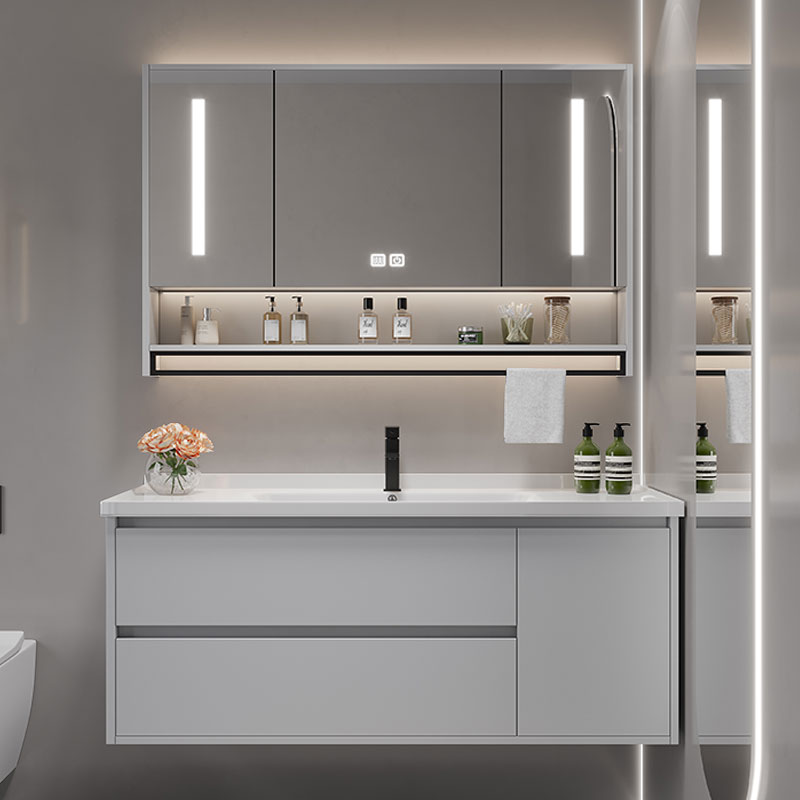 Home Bathroom Vanity Combo - ヴィンテージパーティション洗面化粧台トイレ化粧台白色光洗面化粧台ミラー収納モビールットバーニョ家庭用家具