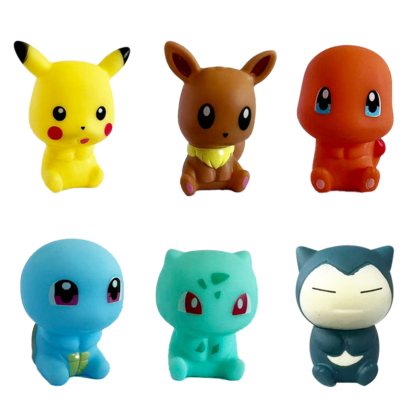 Home Bathroom Model - 6 個ポケモンお風呂おもちゃピカチュウフシギダネヒトカゲゼニガメイーブイカビゴンきしむゴム人形ベビーシャワープレイフィギュアキッズギフト