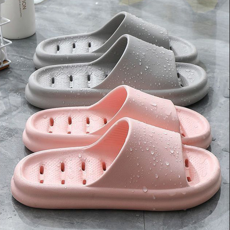 Home Bath - 中空EVA素材のバスルームシャワーサンダル、女性用ソフトソール、水漏れ防止、家庭用スライド、カップル用、滑り止め、夏用ビーチサンダルシューズ
