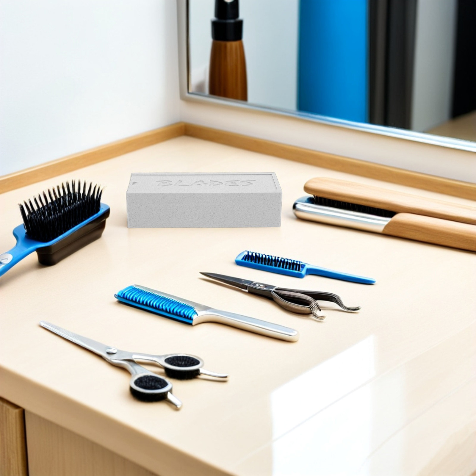 Home One Bathroom Accessories - 白い二重コンパートメントの刃収納ケース、家庭用浴室や理髪店用のバリカン収納ボックス、シェービングアクセサリーオーガナイザーボックス