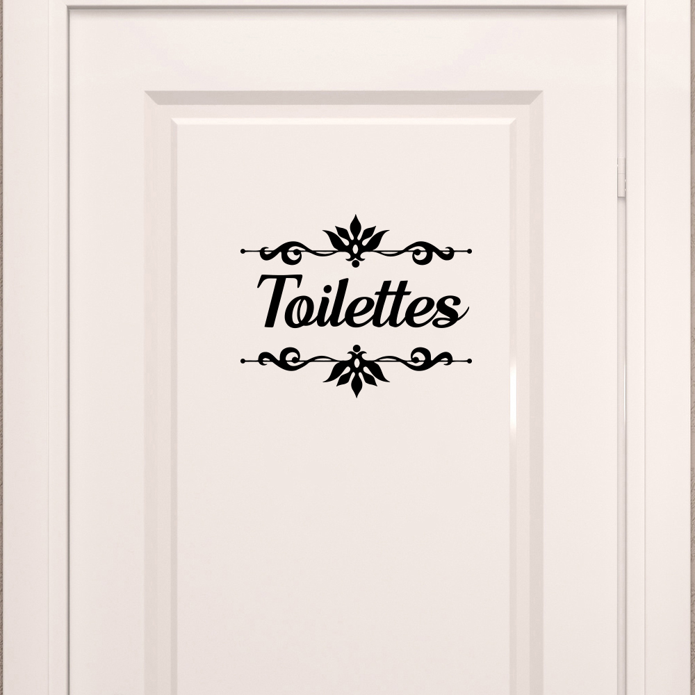Home Bathroom Tiles - トイレ,バスルーム,トイレ用のフランスのトイレビニールステッカー,防水