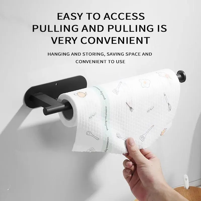 Tiny Home Bathroom Kitchen - 多目的ペーパーロール収納ラック多機能ティッシュホルダーオーガナイザーは、トイレットペーパーとラップフィルムを収納できるバスルーム用キーホルダーです。