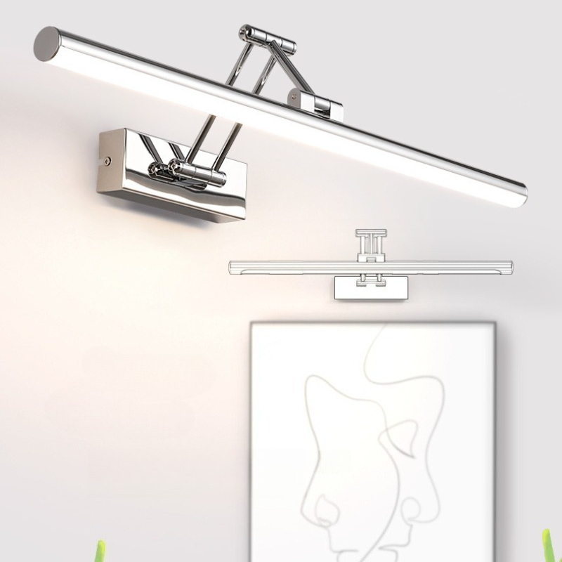 Home Bathroom Vanity - 鉄トリコロールミラーフロントランプモダンなミニマリストバニティライト寝室研究浴室照明ランプ調節可能な LED ホームライト