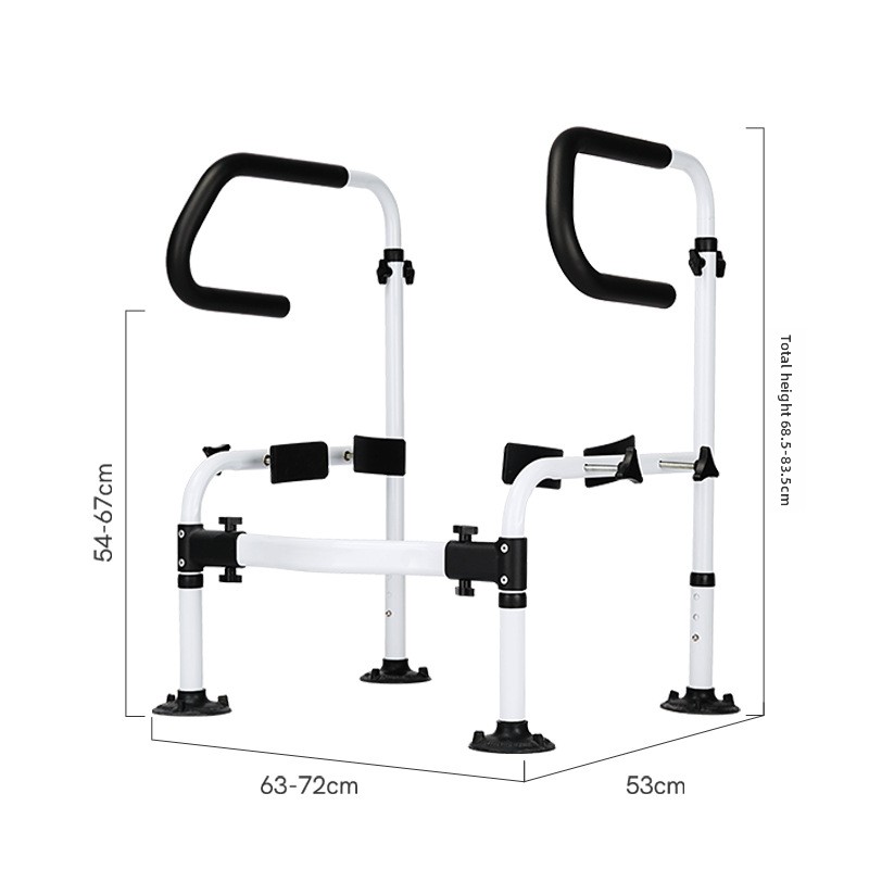 Home Bathroom Grab Bar - 高齢者用トイレ用手すり — 家庭用浴室補助フレーム、座って立つための補助具、安全手すり（ドリル不要の設置）