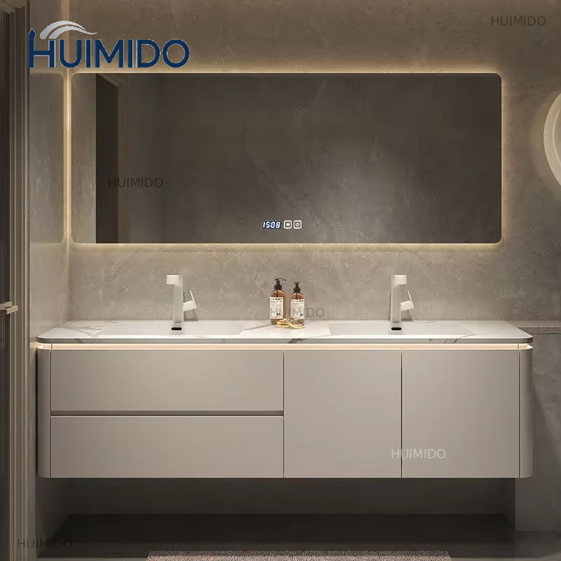 Home Bathroom Vanity Combo - 高級木製バスルームキャビネット 多目的壁掛け薬棚 床置きプラスチック製ワードローブ シンク 小型クローゼット ホームオーガナイザー