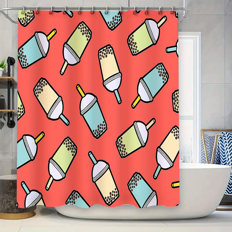 Home Bathroom Design Ideas - ユニークなバブルティーシャワーカーテンかわいいボバティー装飾バスルームモダンなデザイントレンディな家の装飾ギフトアイデア美的な部屋の装飾