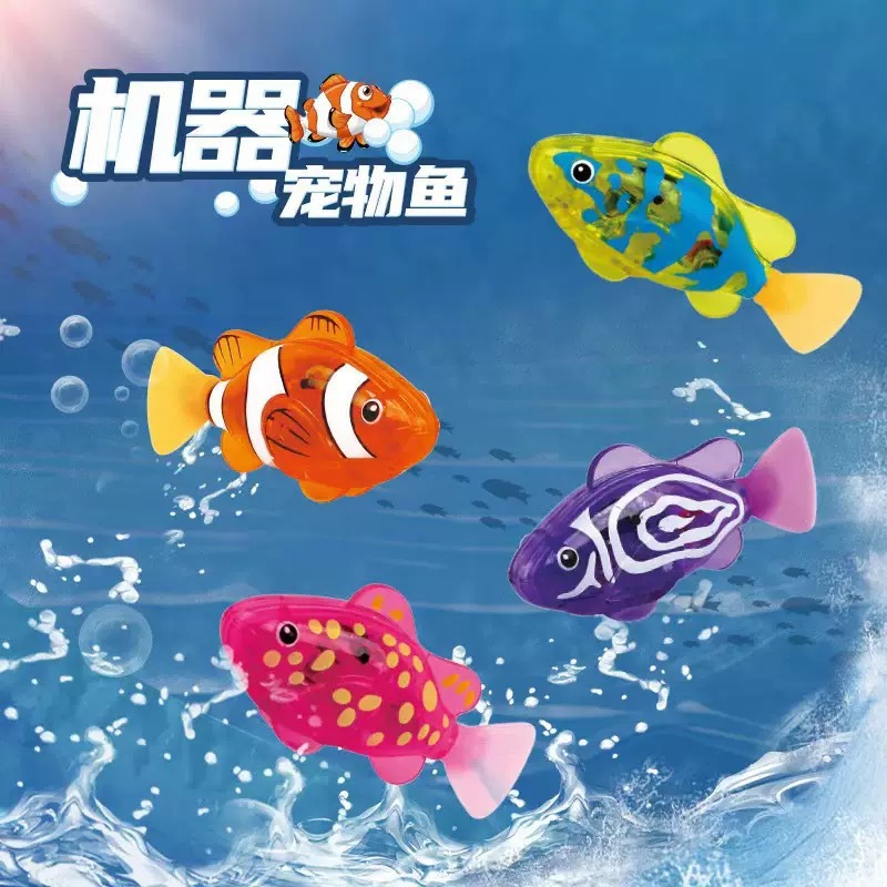 Home Bathroom Model - 人気沸騰中！電動遊泳魚のおもちゃ、リアルな光る誘導式ロボット魚、電子ペット水遊びおもちゃ、お風呂で遊ぶのに最適