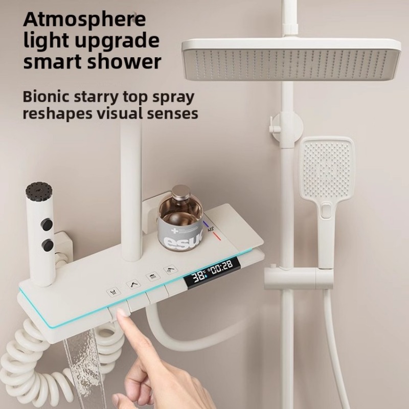Home Bathroom Shower - サーモスタットシャワーセット家庭用バスルームピアノキーレインシャワーヘッドシャワーヘッドセットバスルームシャワーヘッドセット銅製シャワーセット