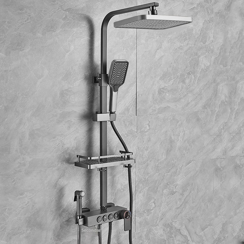 Home Bath - ステンレス鋼シャワーセット抗カルク自己洗浄レインシャワーヘッド高圧バスホームバスルームバルブシャワーヘッドセット