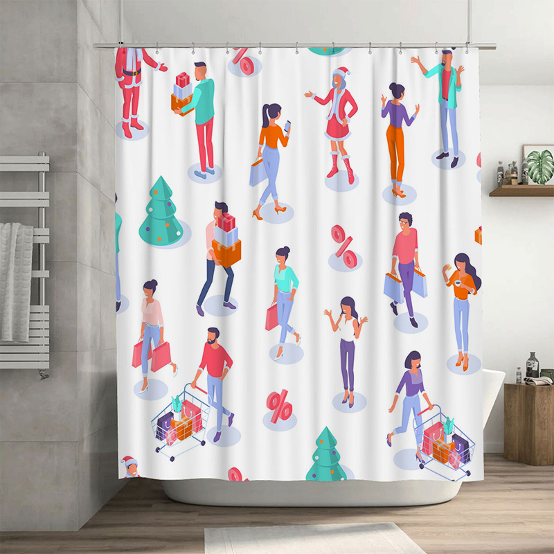 Home Bathroom Design Ideas - TU ショッピング愛好家向けシャワーカーテン バスルーム装飾セット モダンアート ホームテキスタイル リテールセラピー