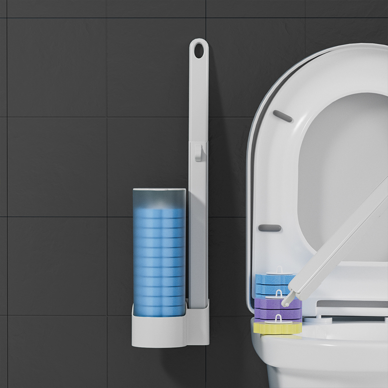 Home Bathroom Products - 使い捨てトイレブラシ壁掛けクリーニングツール浴室用交換ブラシヘッドトイレアクセサリー