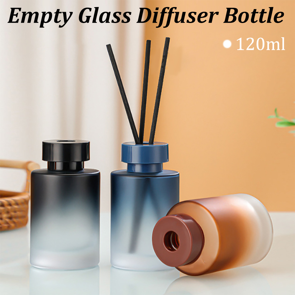 Home One Bathroom Accessories - 120ml空ガラスディフューザーボトル詰め替え式フレグランスアクセサリーアロマセラピー交換用ディフューザージャーDIYホームバスルーム用