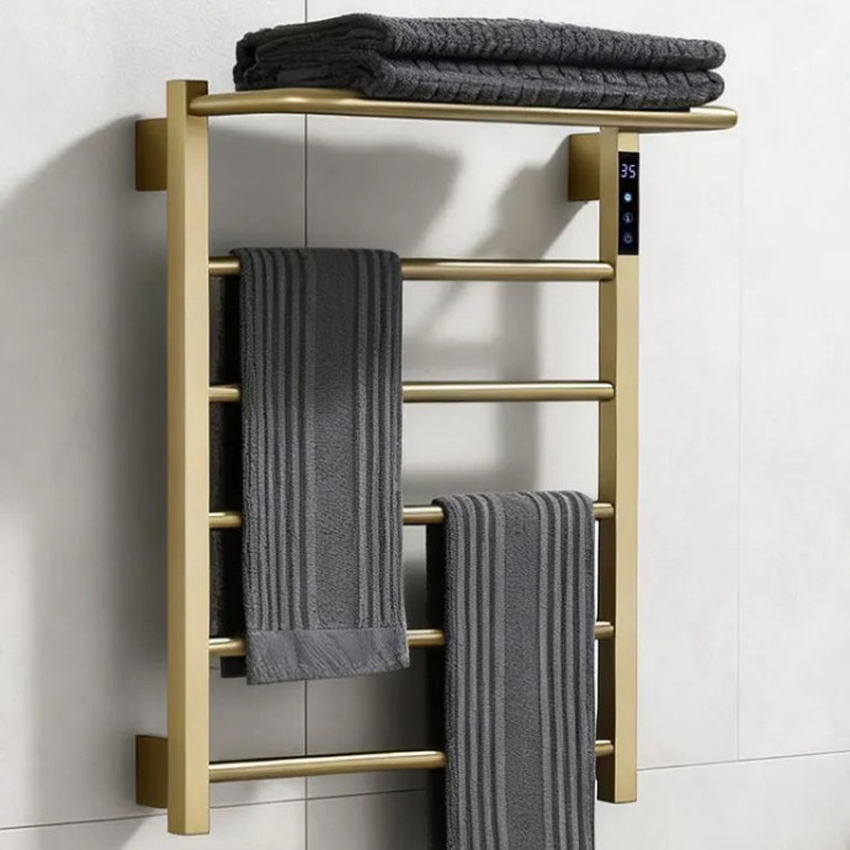 Towel Warmer Electric - ステンレス製タオルウォーマー 620*500*230mm 温度&時間制御 スマート加熱タオルレール 110V/220V 電気タオルラック