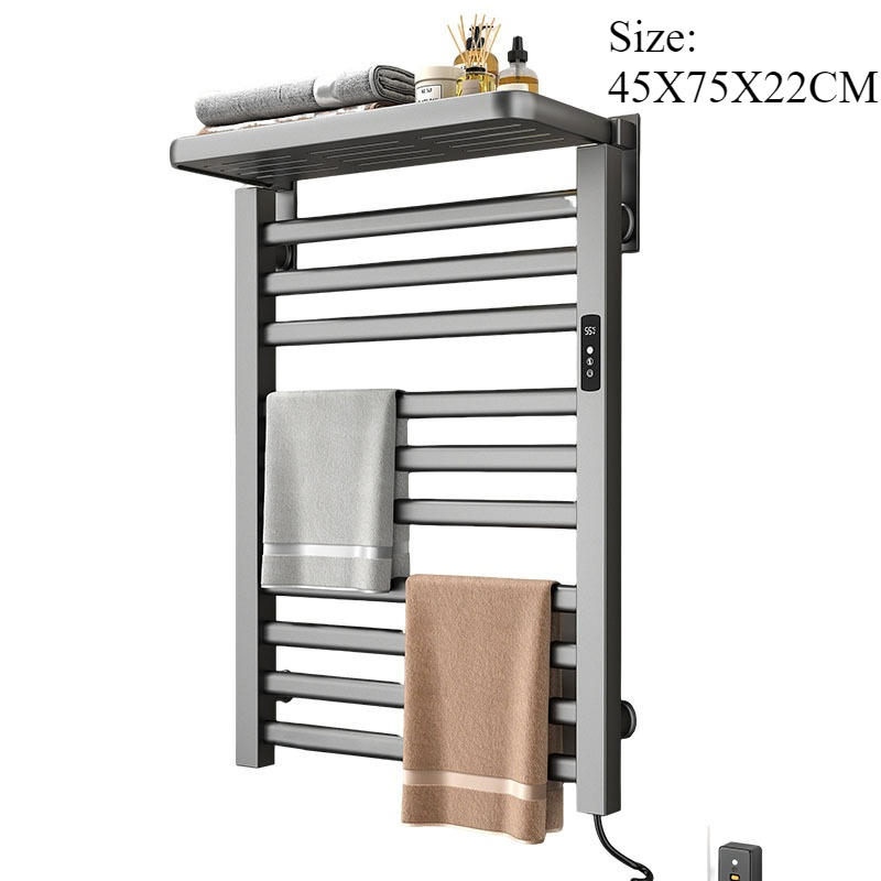 Towel Warmer Electric - 金属電気加熱タオルレール浴室サーマルタオルラック家庭用ウォーマー手ぬぐい棚ホームスマート壁掛け装飾