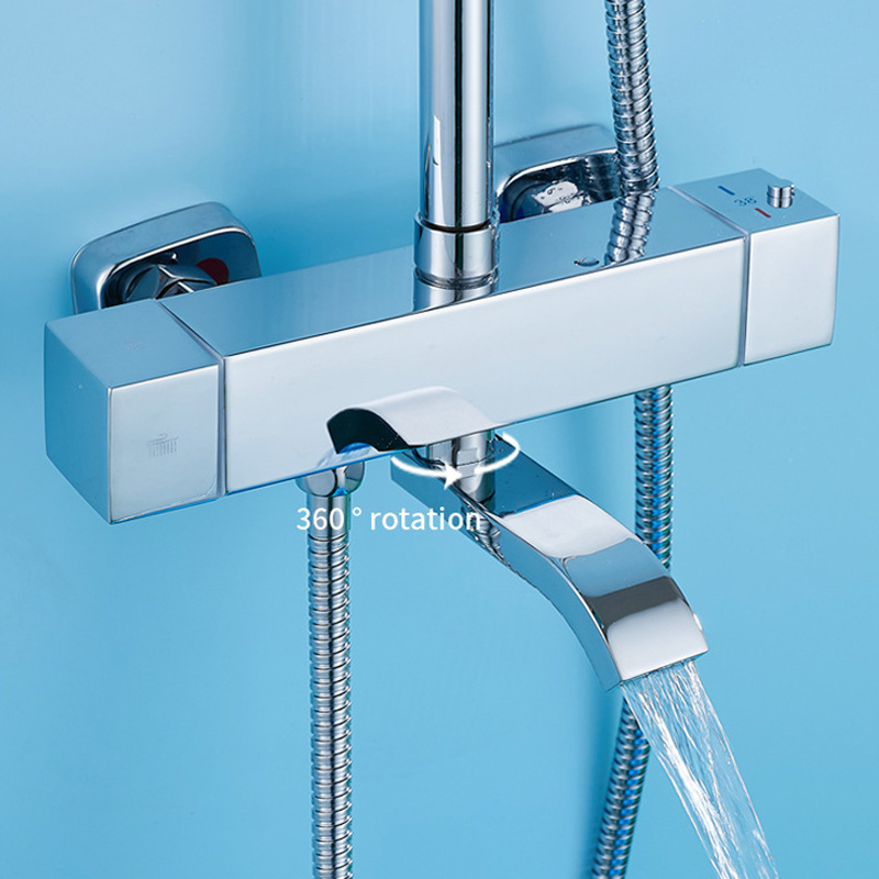 電気メッキステンレス製サーモスタットシャワーセット ワンボタ - Home Bathroom Shower のレビューと価格