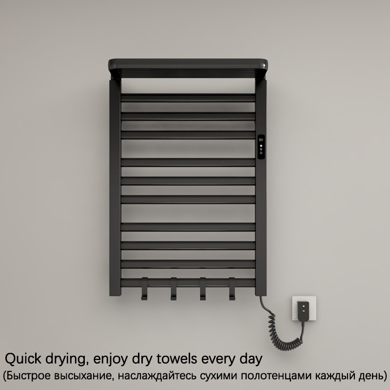 浴室用電気加熱タオルレール 棚付き 温度調節 タイマー付き  - Towel Warmer Electric のレビューと価格