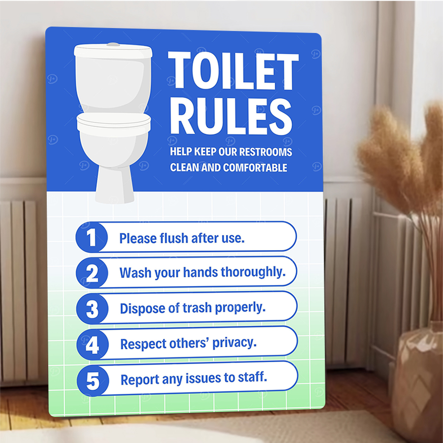 カスタムトイレルールメタルサイン浴室壁装飾トイレエチケットポ - Home Bathroom Etiquette のレビューと価格