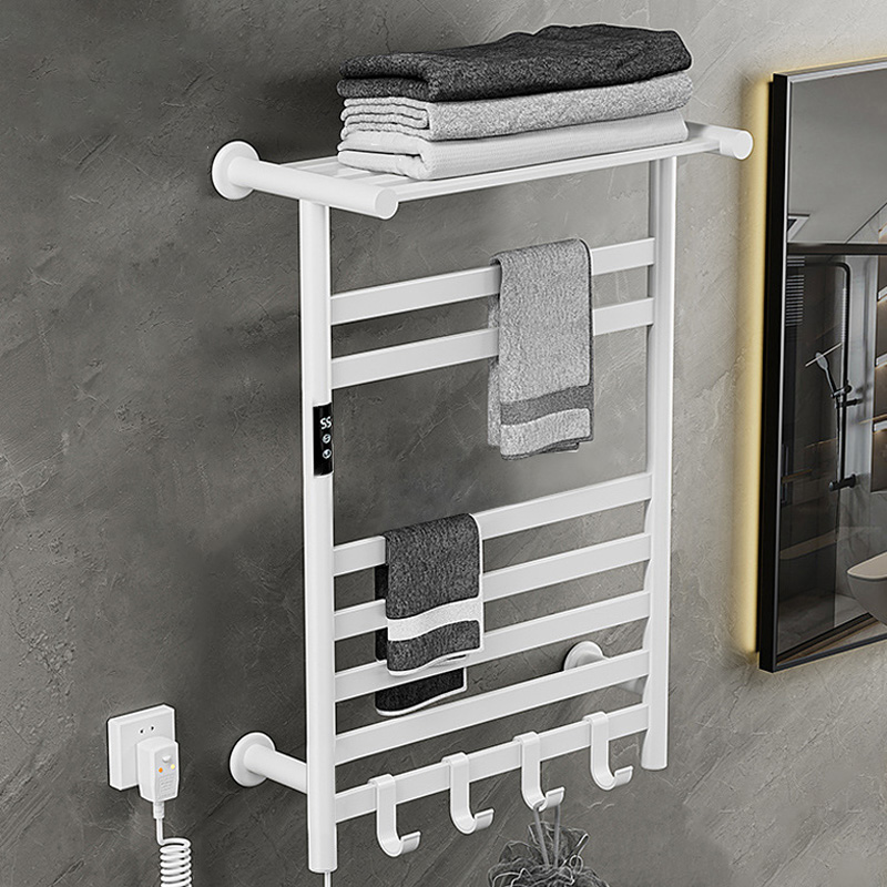 ブラック/ホワイト/グレーのタオル乾燥機。棚付きデジタルディ - Towel Warmer Electric のレビューと価格