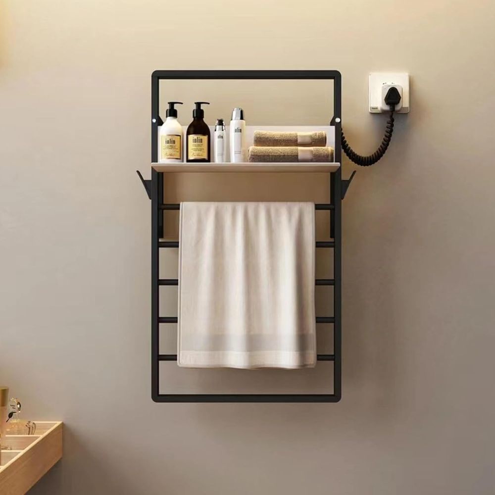電気タオルウォーマー、収納棚付き浴室用壁掛けホットタオルラッ - Towel Warmer Electric のレビューと価格