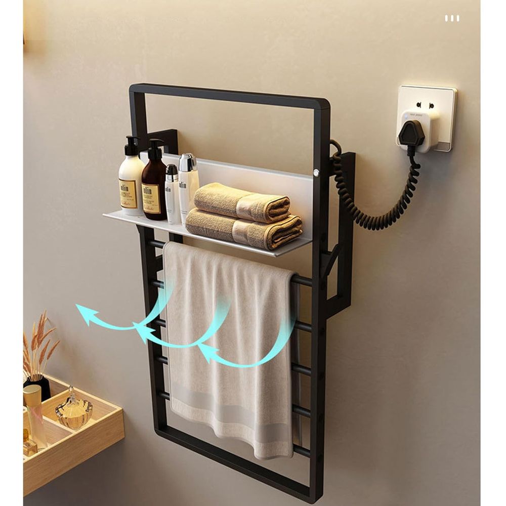電気タオルウォーマー、収納棚付き浴室用壁掛けホットタオルラッ - Towel Warmer Electric のレビューと価格