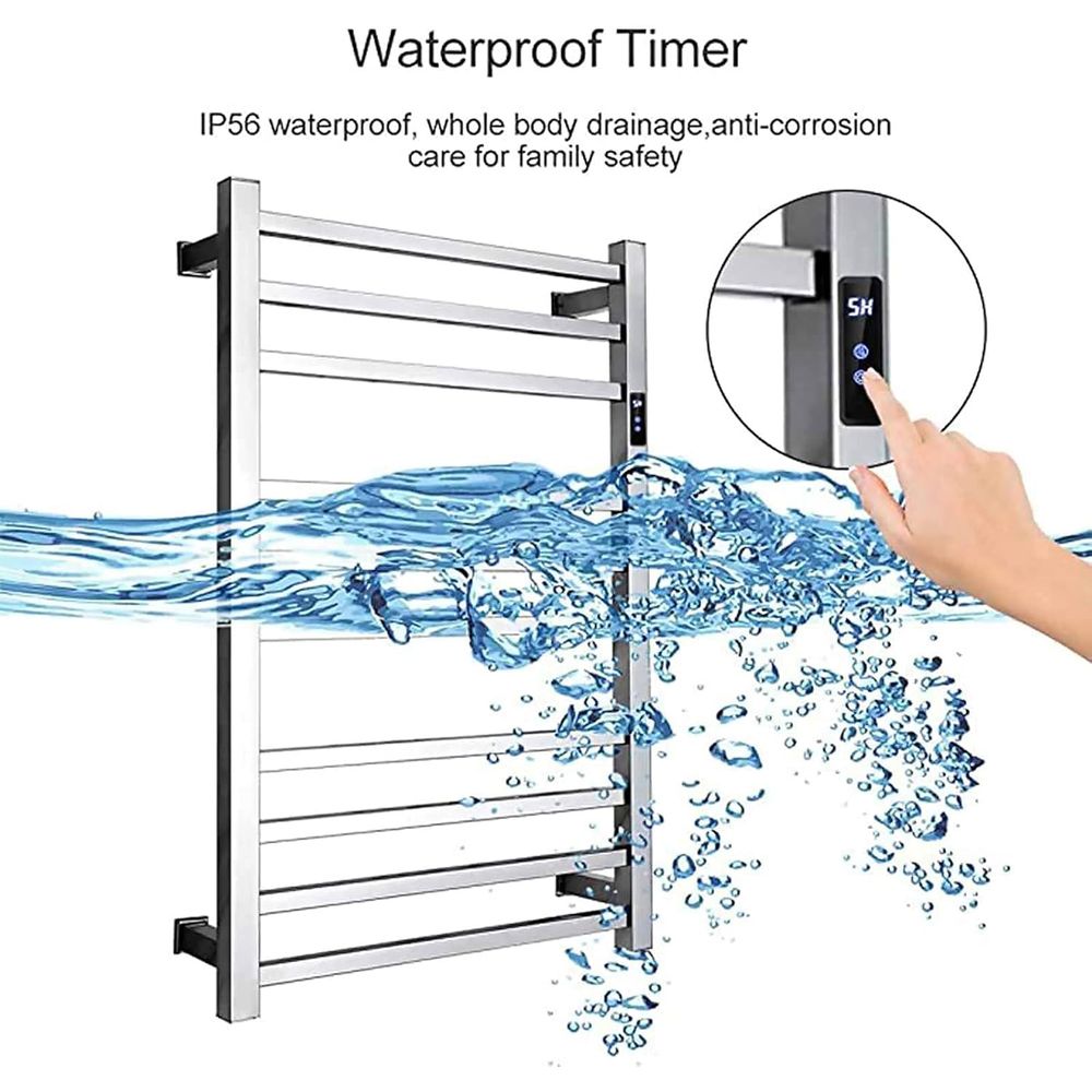 電気タオルウォーマー、タイマー付き壁掛け10バー スマート電 - Towel Warmer Electric のレビューと価格