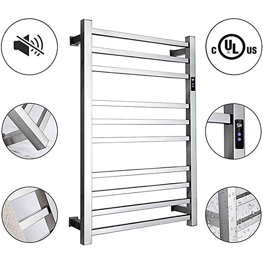 電気タオルウォーマー、タイマー付き壁掛け10バー スマート電 - Towel Warmer Electric のレビューと価格