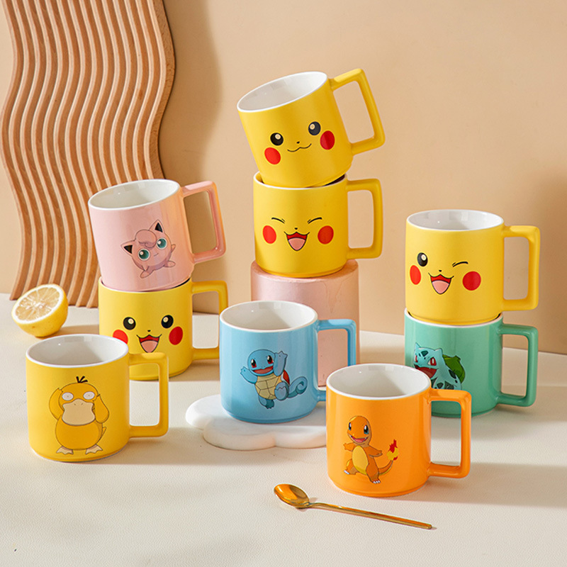 新しい漫画ポケモンピカチュウマグ朝食ミルクカップかわいいドリ - Home Bathroom Model のレビューと価格