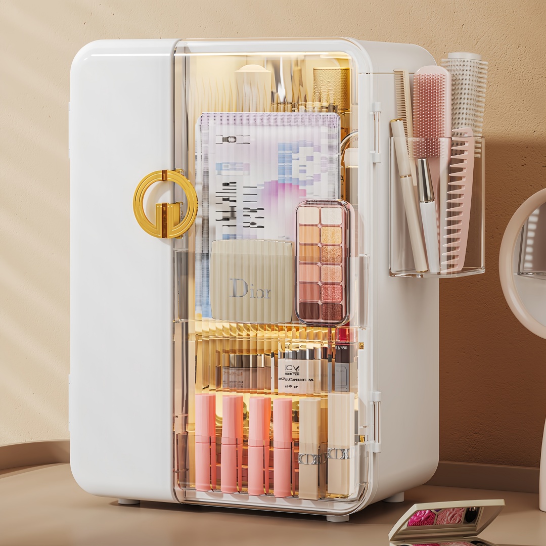 大容量アクリル製メイクアップ収納ボックス、防塵スキンケアオー - Home Bathroom Vanity のレビューと価格