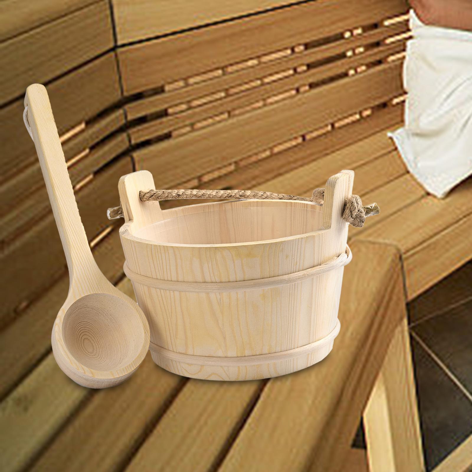 4L 木製サウナバレル スプーン付き ポータブルサウナルーム - Home Bathroom Sauna のレビューと価格