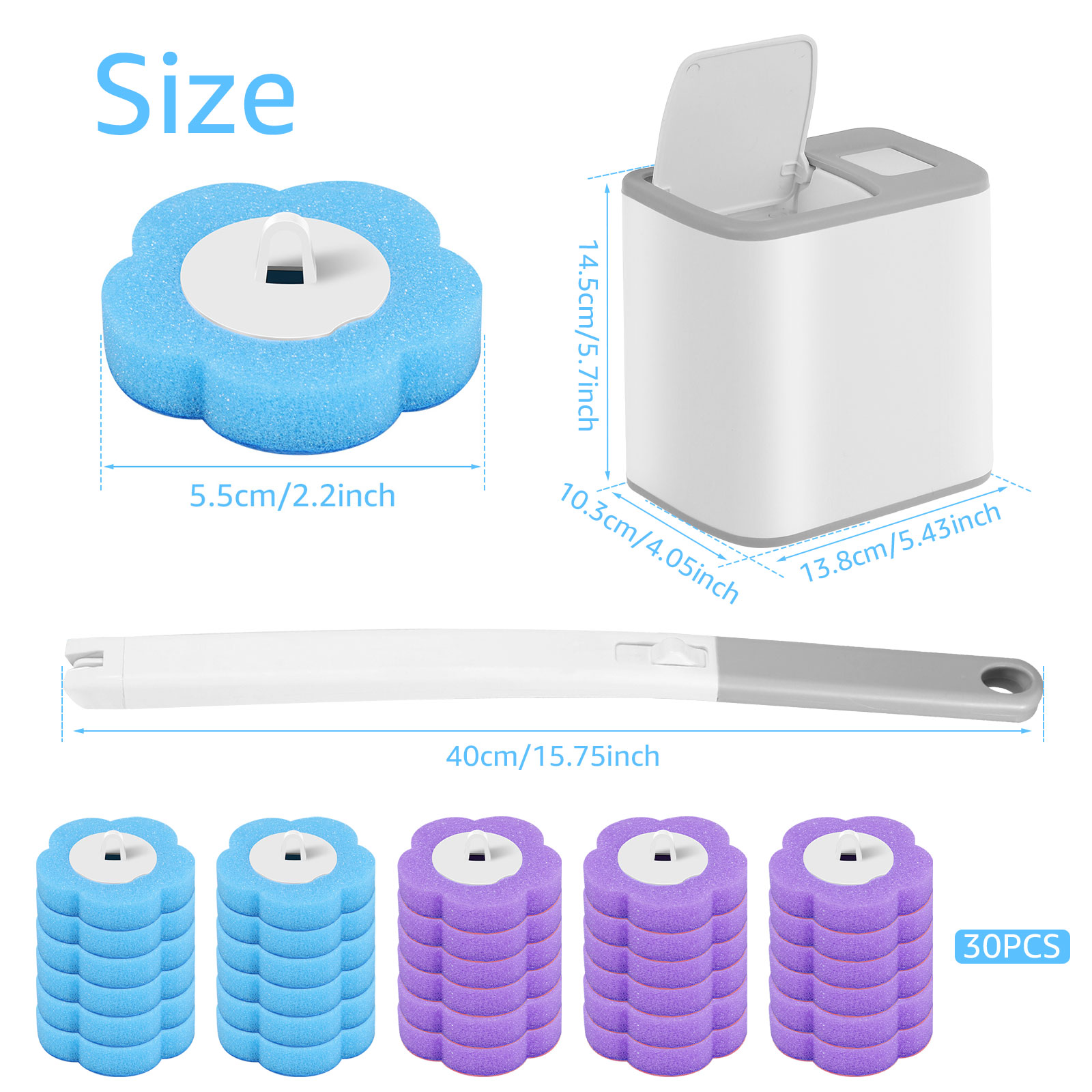 トイレブラシとホルダーセット、使い捨てリフィル交換ヘッド付き - Home Bathroom Products のレビューと価格