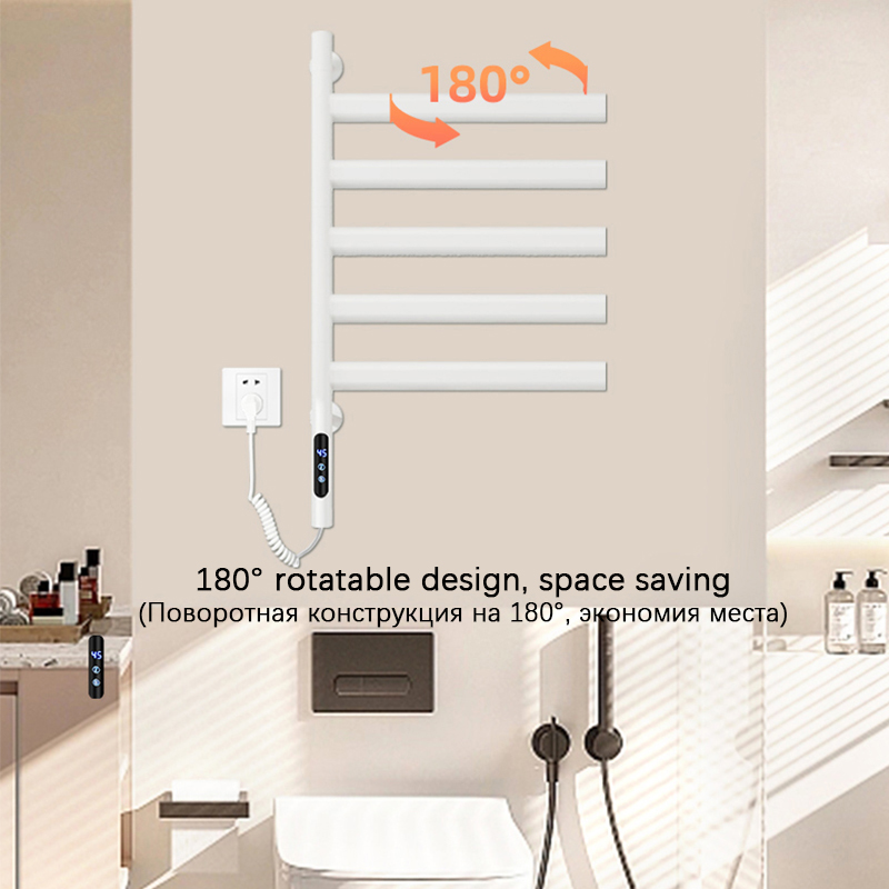 黒/白/グレー電気加熱タオルレール温度制御タイミング浴室タオ - Towel Warmer Electric のレビューと価格