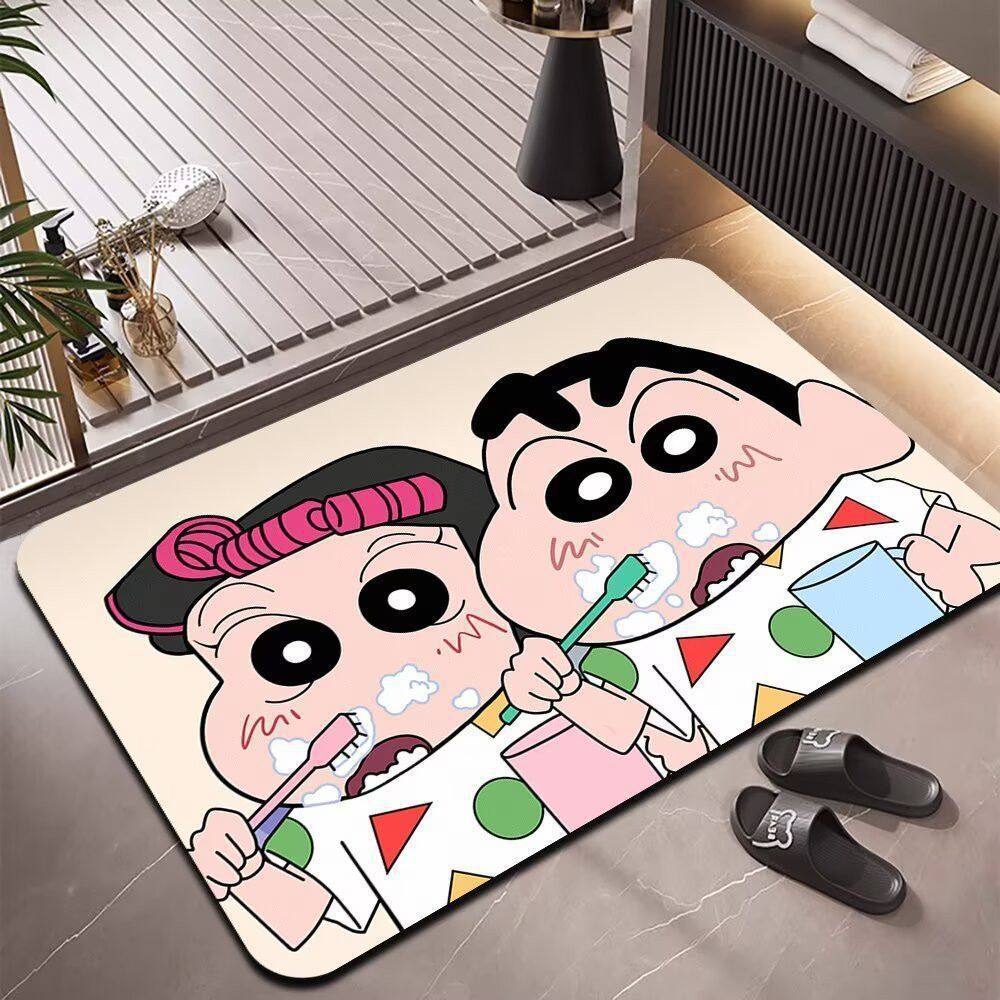 クレヨンしんちゃん漫画珪藻土バスマット超吸収性ノンスリップド - Home Bathroom Movie のレビューと価格
