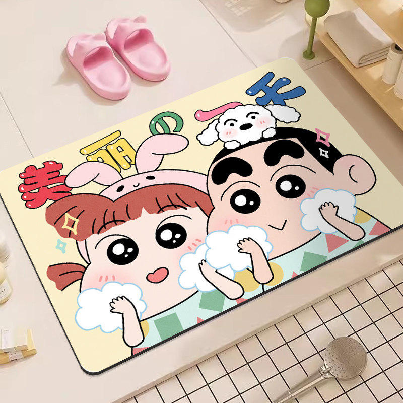 クレヨンしんちゃん漫画珪藻土バスマット超吸収性ノンスリップド - Home Bathroom Movie のレビューと価格