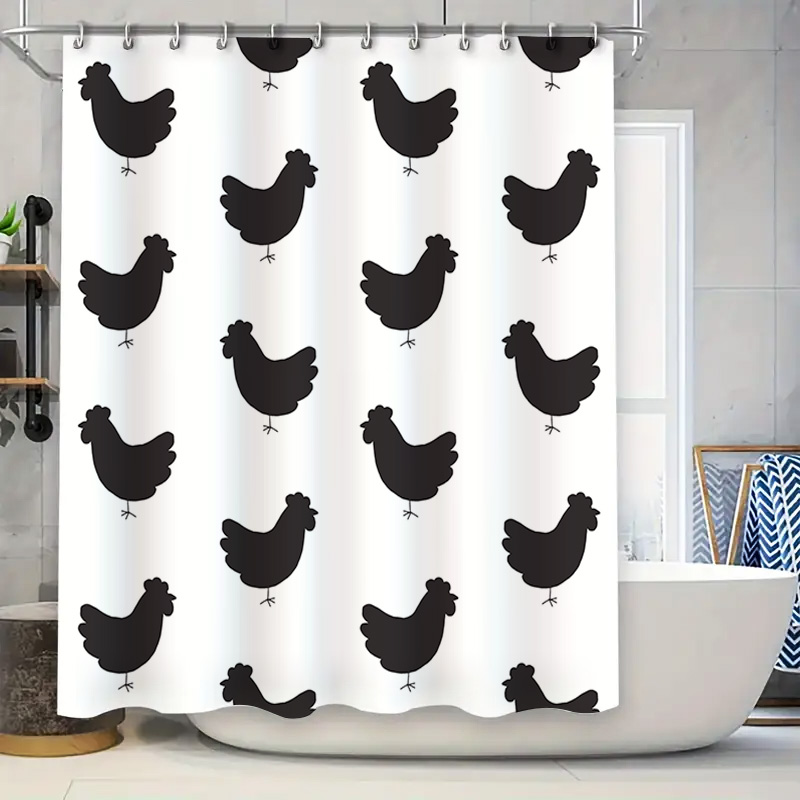 家庭のバスルームの装飾用のかわいい黒い鶏のプリントデザインが - Home Bathroom Design Ideas のレビューと価格