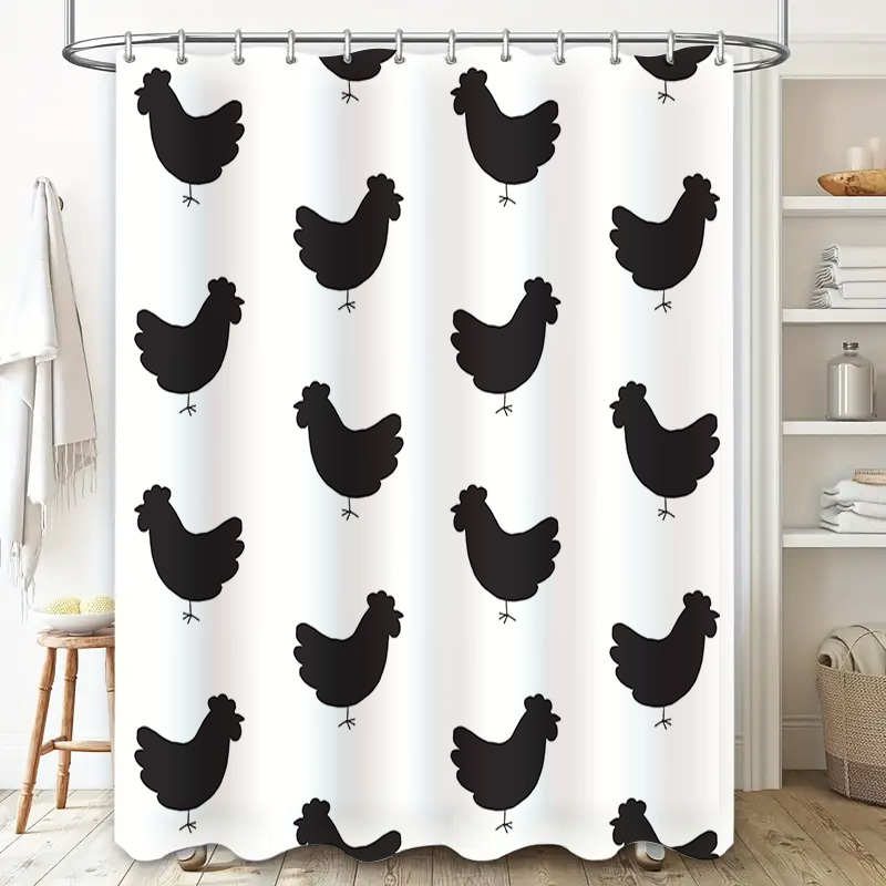 家庭のバスルームの装飾用のかわいい黒い鶏のプリントデザインが - Home Bathroom Design Ideas のレビューと価格