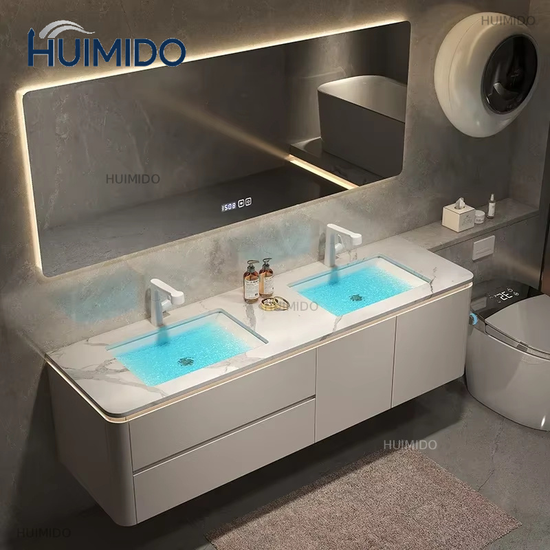 高級木製バスルームキャビネット 多目的壁掛け薬棚 床置きプラ - Home Bathroom Vanity Combo のレビューと価格