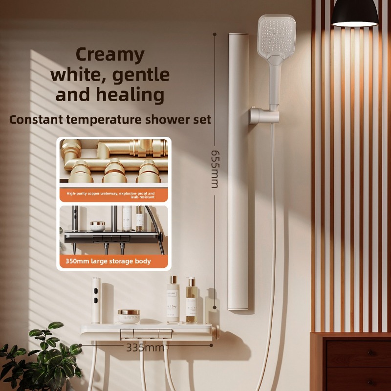 サーモスタットシャワーセット全銅製ホームバスルームキット高圧 - Home Bathroom Shower のレビューと価格