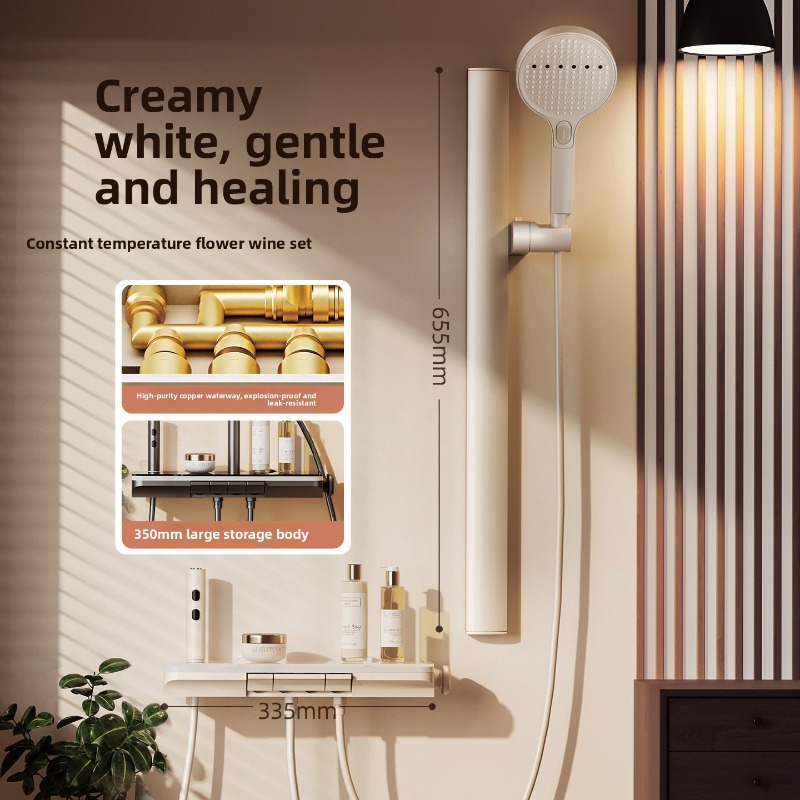 サーモスタットシャワーセット全銅製ホームバスルームキット高圧 - Home Bathroom Shower のレビューと価格