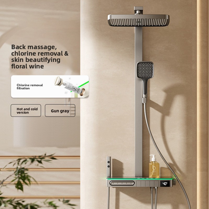 スマートデジタルディスプレイ脱塩素美肌効果のある全銅製シャワ - Home Bathroom Shower のレビューと価格