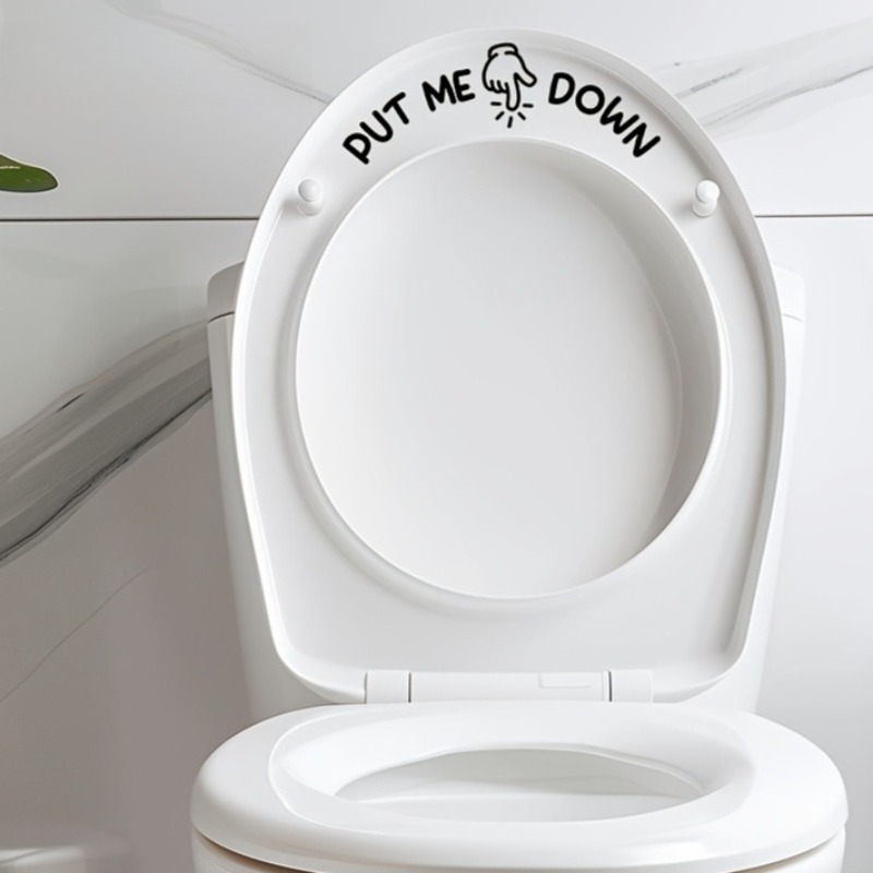 2枚セット 面白いトイレステッカー「PUT ME DOWN」 - Home Bathroom Design Ideas のレビューと価格