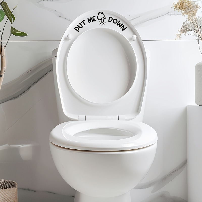2枚セット 面白いトイレステッカー「PUT ME DOWN」 - Home Bathroom Design Ideas のレビューと価格