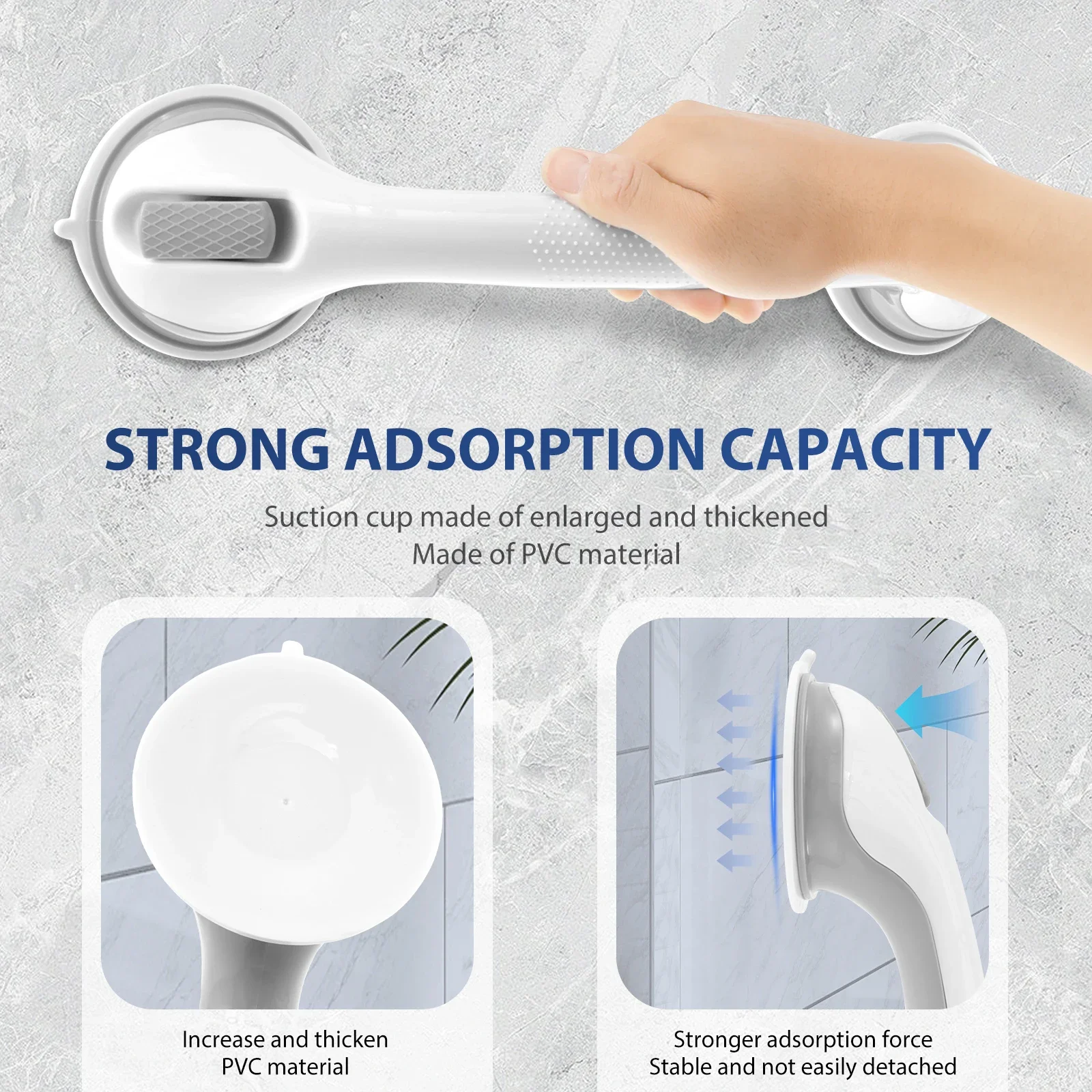 2 個シャワーグラブバー滑り止めシャワーグラブハンドルプラス - Home Bathroom Grab Bar のレビューと価格