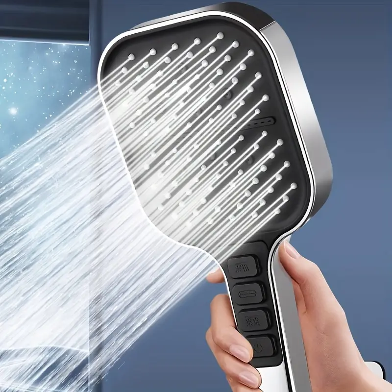 7段階設定シルバーハンドヘルドシャワーヘッド、加圧水スプレー - Home One Bathroom Accessories のレビューと価格