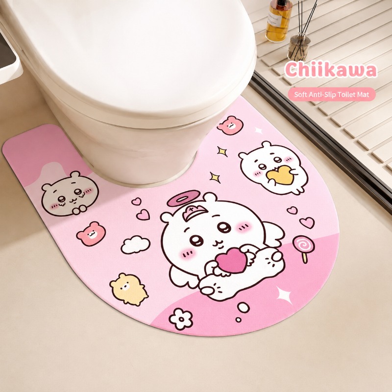 可愛いちいかわU字型トイレマット 超吸水 滑り止め 浴室マッ - Home One Bathroom Accessories のレビューと価格