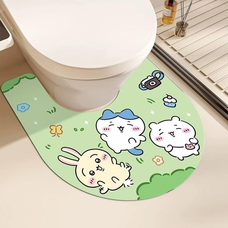 可愛いちいかわU字型トイレマット 超吸水 滑り止め 浴室マッ - Home One Bathroom Accessories のレビューと価格