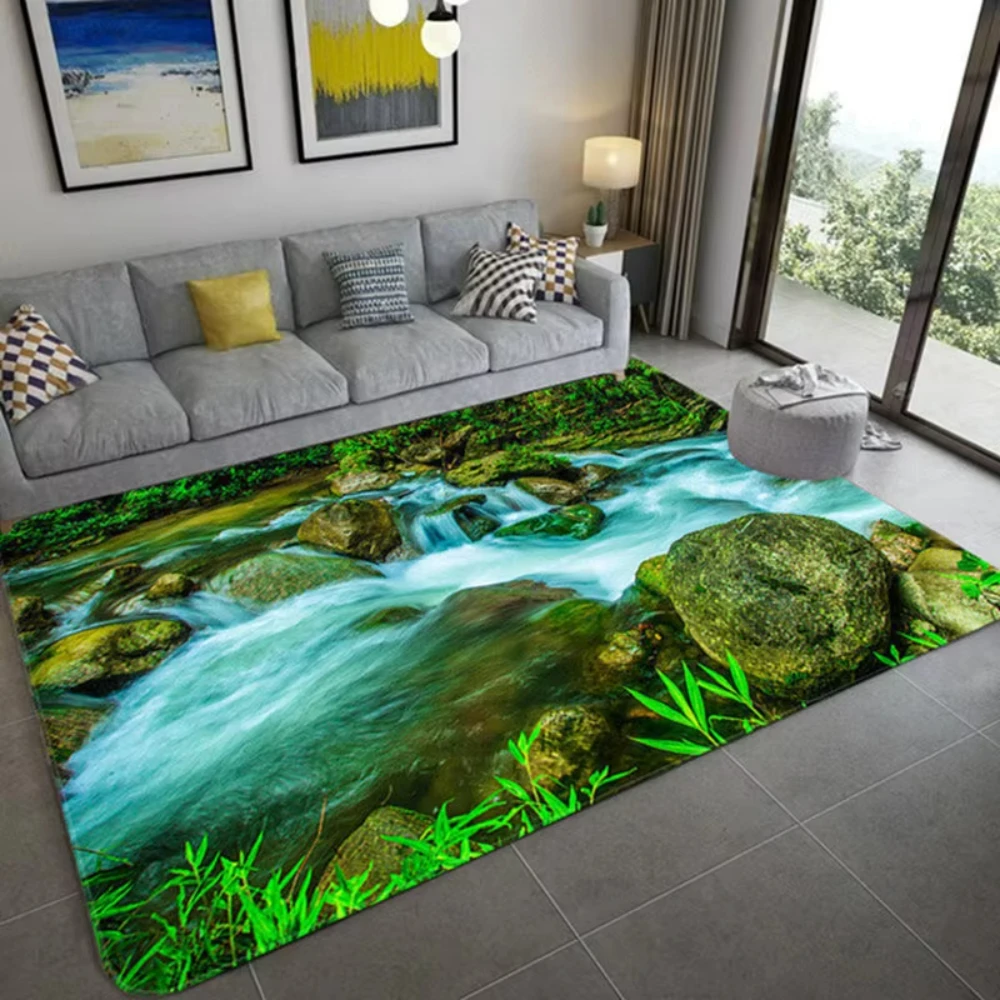 自然をイメージした3D風景カーペット、リビングルーム、寝室、 - Home Bathroom Ideas のレビューと価格