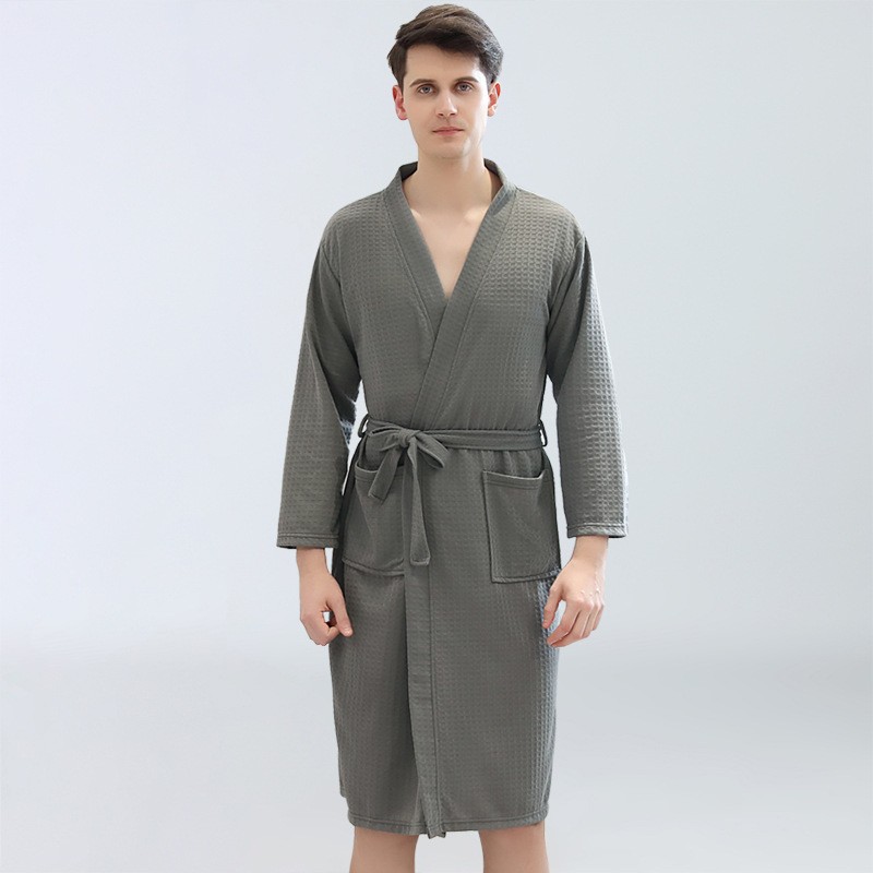 メンズワッフルバスローブ サウナ服 薄手 汗蒸気服 ドレッシ - Home Bathroom Sauna のレビューと価格