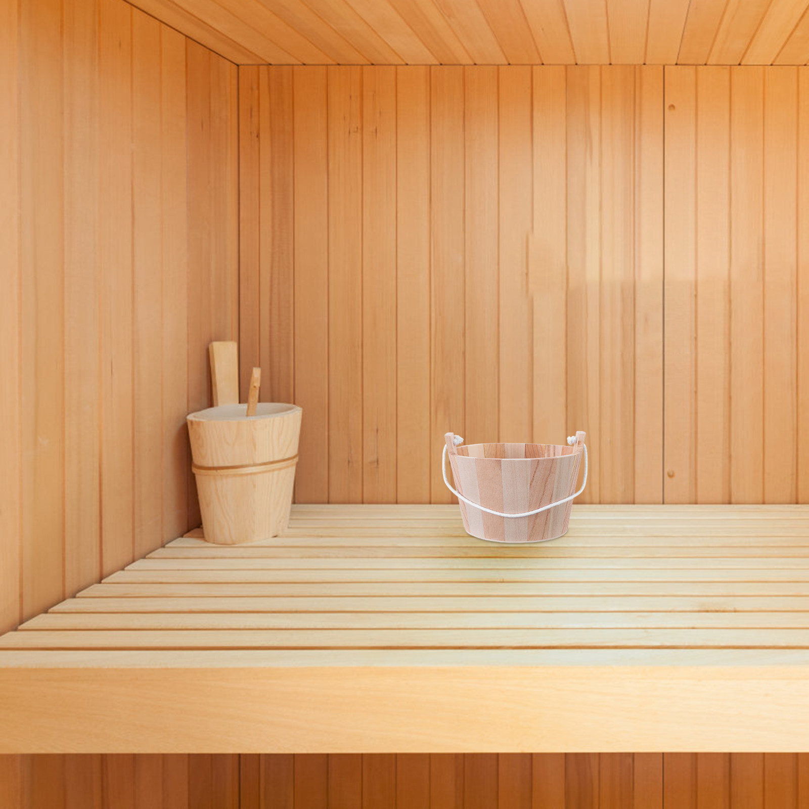 プレミアム天然木製サウナバケツ 手作りの伝統的なサウナ水桶  - Home Bathroom Sauna のレビューと価格