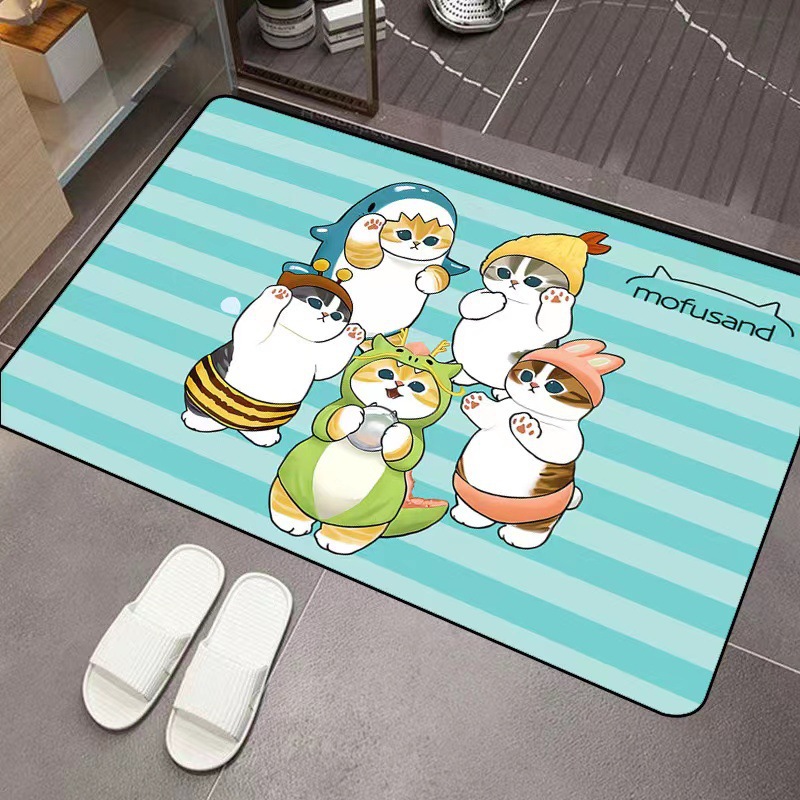 モフサンド漫画珪藻土吸水フロアマット滑り止めドアマット浴室入 - Home Bathroom Model のレビューと価格