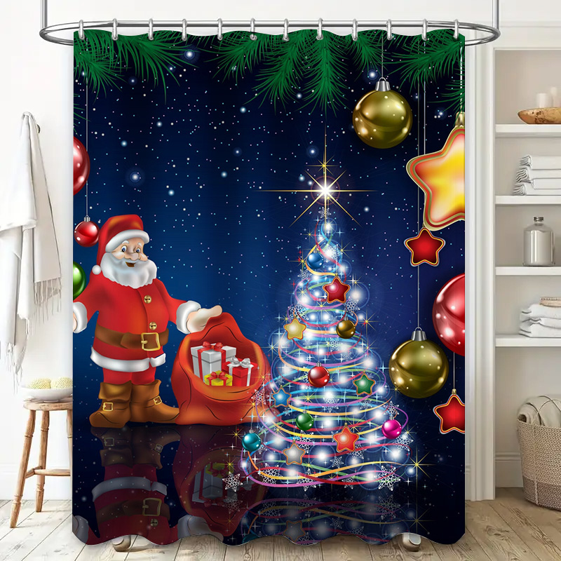 TU クリスマス シャワーカーテン サンタクロース フェステ - Home Bathroom Ideas のレビューと価格